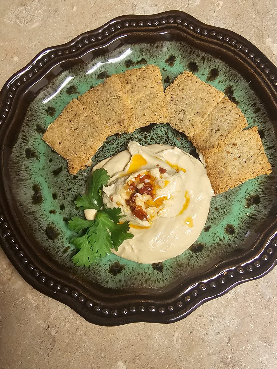 Parmesan Rosemary Almond Flour Crackers — Close-Up