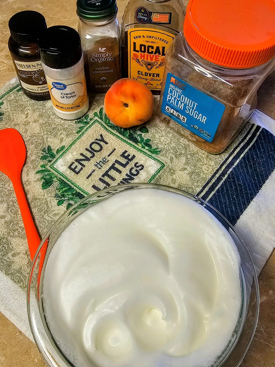 Peach Cobbler Cloud Bread — Close-Up